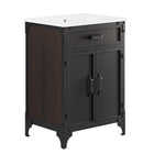 Modway Steamforge 24" Bathroom Vanity - White/Black-Industrial Modern Bathroom Vanity