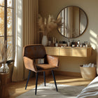Homy Casa Office Visitor Chairs - Suede Brown Fabric - 2 Pack-Sturdy design offers excellent support and long-lasting use.