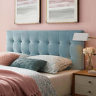 Modway Lily Biscuit Tufted Performance Velvet Full Headboard - Light Blue-Durable Stain-Resistant Fabric