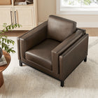 Modway Roscoe Vegan Leather Armchair - Espresso-Pocket Coil + Sinuous Springs