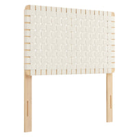 Modway Sparta Weave Vegan Leather Twin Headboard - Natural Beige-Twin Size Headboard Only