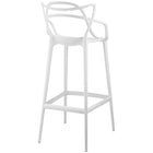 Modway Entangled Bar Stool - White-Non-marking foot caps