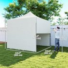 Outsunny 10 ft W x 10 ft L Pop Up Canopy Tent with Awning and Sidewalls - UPF50+-Includes guy ropes, ground stakes, and sandbags for added stability drain holes prevent water pooling on the canopy