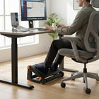 ShoppingAll Height Adjustable Under Desk Footrest with Massage Roller and 6-Level Angle Adjustment - Black-Engineered with anti-slip pads on the bottom to ensure the footrest stays securely in place on hardwood floors, tiles, or carpets without sliding away while you use it.