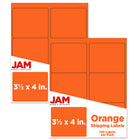 JAM Paper Mailing Address Labels - 3 1/3 x 4 - Orange - 2 sets of 120-9.6 ounce