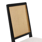 Modway Arlo Faux Rattan and Wood Dining Side Chairs - Black/Natural/Heathered Weave Ivory - 2 Pack-10