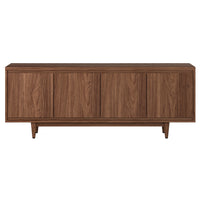 Hudson&Canal Aelin TV Stand for TV's up to 75" - Satin Walnut-A modern contemporary design accommodates TVs up to 75" for your entertaining space