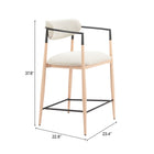 Zuo Equinox Counter Stool - Oyster Grey/Natural-8