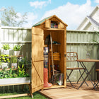 Outsunny Garden Storage Shed - 30" x 21" x 71" - Brown-Offers compact and practical space to store your garden tools and equipment
