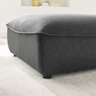 Modway Comprise Sectional Sofa Ottoman - Charcoal-French Piping Details