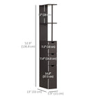 HOMCOM Narrow Bathroom Floor Cabinet with Drawer and Open Shelves - Brown-Ideal for storing towels, toiletries and other bathroom necessities  