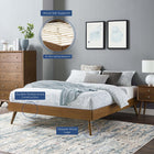 Modway Margo Wood King Platform Bed Frame - Walnut-Wood Slat Support System