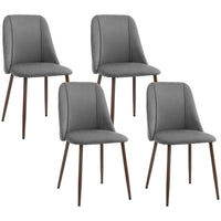 HOMCOM Dining Chairs in Velvet Accent - Dark Grey - Set of 4-Packaged in a set of 4, use it for sitting down for dinner, conversation, and more