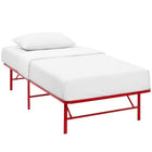 Modway Horizon Stainless Steel Twin Bed Frame - Red-Modern Platform Bed Frame