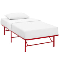 Modway Horizon Stainless Steel Twin Bed Frame - Red-Modern Platform Bed Frame