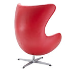 Modway Glove Leather Lounge Chair - Red-Mirror Finished Aluminum Base