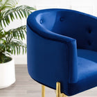 Modway Savour Tufted Counter Stool - Navy-Gold Stainless Steel Base