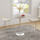 HOMCOM Round Bar Table for 2, Easy Assembly for Home Bar Cocktail Bistro - Beige Grey-2-seater size, suitable for smaller home bar and dining spaces