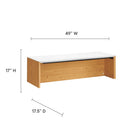 Modway Kinetic 49" Wall-Mount Office Desk - White Natural-Flip-Up Cable Management Compartment
