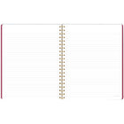 Mead West Village Coil Hardcover Notebook - 11" H x 9" W - White/Grey Foral - 80 Sheets-Dual Storage Pocket: Keep receipts, business cards, and loose papers organized