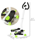 Soozier Stepper Exercise Machine with Handlebar - White & Green-Adjustable oil pressure rod resistance system for smooth stepping