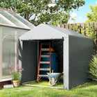 Outsunny 5.2' x 7.2' Portable Shed - Light Grey-Large zipped door for easy access
