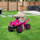Qaba 6V Kids ATV Quad with Music, Forward - Pink-Suitable for asphalt, brick, and cement surfaces 