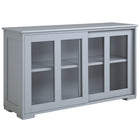 HOMCOM 42" L Stackable Sideboard - Light Grey-Sliding doors provide access to both sides of the cabinet without taking any space to open