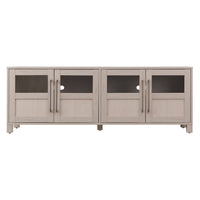 Hudson&Canal Holbrook TV Stand for TV's up to 75" - Alder White-A transitional design accommodates TVs up to 75" for your entertaining space