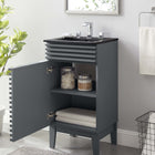 Modway Render 18" Bathroom Vanity - Grey/Black-Soft-Close Door