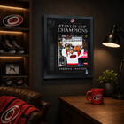 Frameworth Carolina Hurricanes 2026 Stanley Cup Champions: Frederik Andersen PhotoGlass Framed Photo - 18" W x 22" H-Professionally framed in Canada: The image is printed in ultra high definition directly onto the glass itself and finished in a black frame