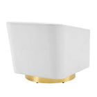 Modway Twist Accent Lounge Performance Velvet Swivel Chair - Gold White-Dense Foam Padding