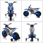 Aosom 12V Kids Electric Ride-On Dirt Bike - Blue-Operates with a press of handle 