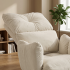 HOMCOM Ergonomic Reclining Office Chair with Snow Flannel Fabric - Cream White-Material: Snow Flannel, Sponge, Metal