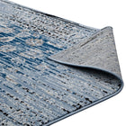 Modway Chiara Distressed Floral Lattice Contemporary Area Rug - 8 ft W x 10 ft L - Moroccan Blue-High Density / Machine-Woven