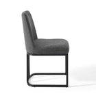 Modway Amplify Sled Base Upholstered Fabric Dining Side Chair - Black/Charcoal-8