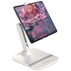 ShoppingAll Fully Adjustable Portable Tablet Stand for 4.7"-13" Phone/Tablet - White-Universal Device Compatibility - Supports 4.7” to 13” devices, including iPads, iPhones, Samsung Galaxy, Google Pixel, Kindles, and more—perfect for tablets, smartphones, and e-readers.