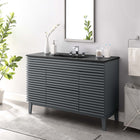 Modway Render 48" Single Sink Bathroom Vanity - Grey/Black-Walnut Grain Vanity