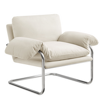Modway Ansel Performance Velvet Accent Chair - Alabaster-Stain-Resistant Velvet Upholstery