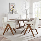 Modway Lyra Boucle Fabric Dining Room Chair - Ivory - 2 Pack-Boucle Fabric Upholstery