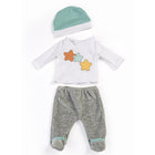 Miniland Gender Neutral Doll 2-Piece Pajama Set in Gray for 15" Dolls-Gender neutral colors