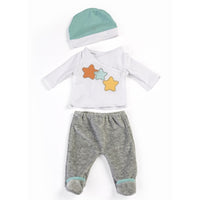 Miniland Gender Neutral Doll 2-Piece Pajama Set in Gray for 15" Dolls-Gender neutral colors
