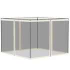 Outsunny Replacement Mosquito Netting for Gazebo 10' L x 10' W - White-Four separate panels with a zipper on each panel to connect with the adjoining piece  