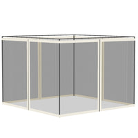 Outsunny Replacement Mosquito Netting for Gazebo 10' L x 10' W - White-Four separate panels with a zipper on each panel to connect with the adjoining piece  