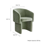 Modway Verity Barrel Back Chenille Dining Armchair - Sage-Dense Foam Padding