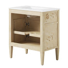 Modway Elysian 30" Wood Bathroom Vanity - White/Burl-Burl Wood Veneer