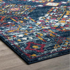 Modway Entourage Khalida Distressed Vintage Floral Lattice Area Rug - 5 ft W x 8 ft L - Blue Orange Yellow Red-Gripping Rubber Underside