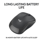 Logitech M240 Silent Wireless Mouse - Graphite-Comfortable, Travel-Friendly Design: Small enough to toss in a bag; this slim and ambidextrous portable compact mouse guides either your right or left hand into a natural position