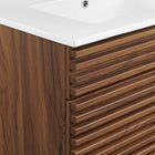 Modway Render 30" Bathroom Vanity Cabinet - Walnut/White-8" Centerset Holes