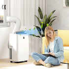 HOMCOM 14000 BTU Portable Air Conditioner with Dehumidifier and Fan - White-Dual LED display, touch panel and remote control offer easy control 